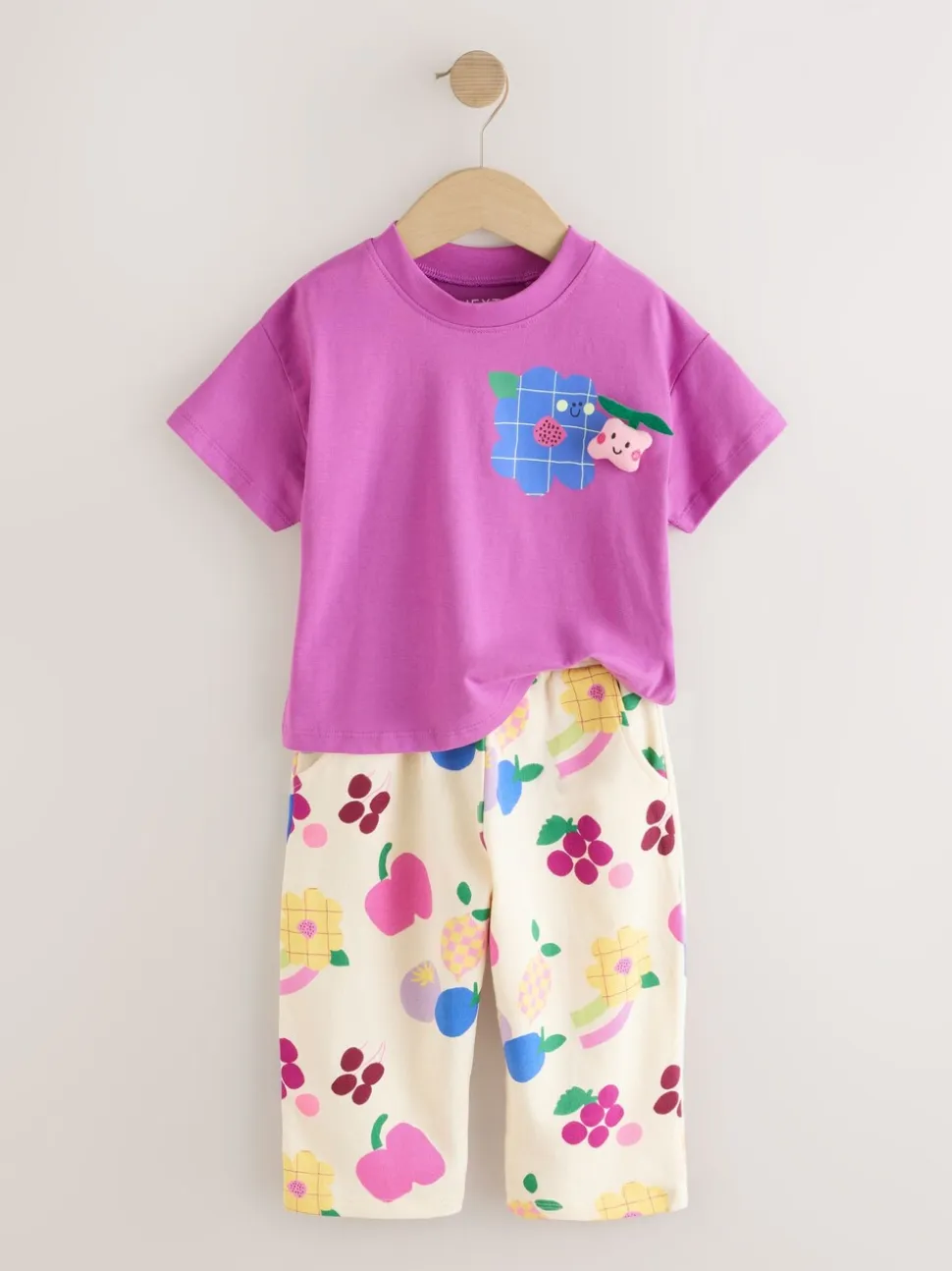Paars - Short Sleeve T-Shirt and Joggers Barrel Set (3mths-7yrs)