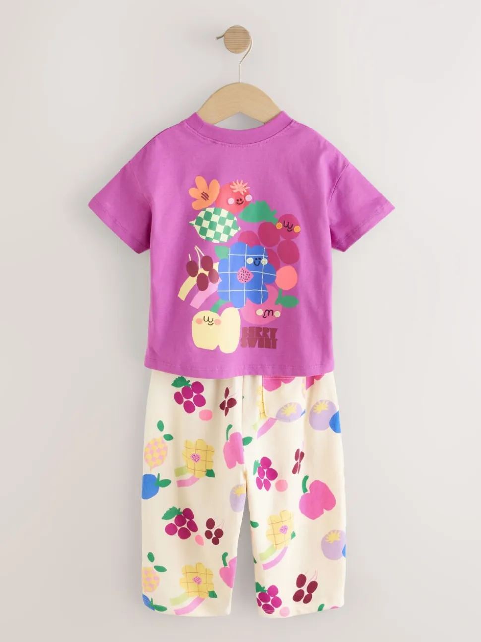 Paars - Short Sleeve T-Shirt and Joggers Barrel Set (3mths-7yrs)