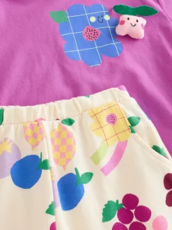 Paars - Short Sleeve T-Shirt and Joggers Barrel Set (3mths-7yrs)