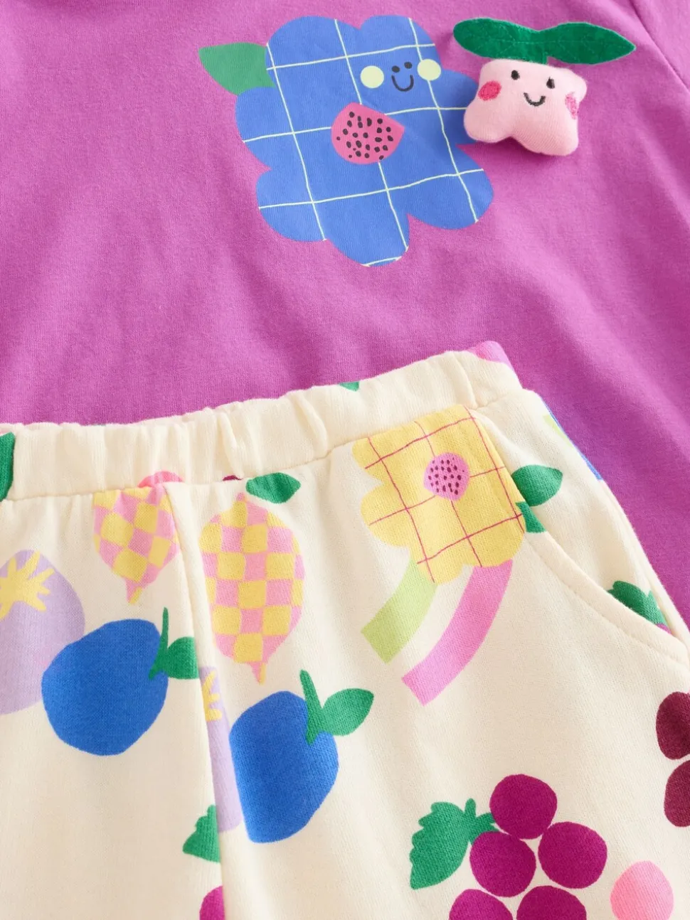Paars - Short Sleeve T-Shirt and Joggers Barrel Set (3mths-7yrs)