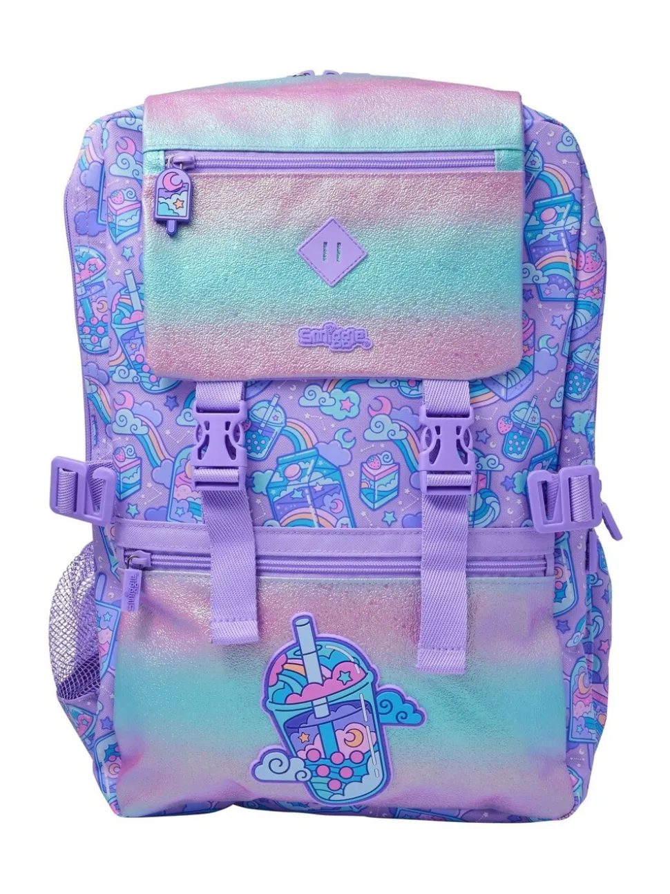 Paars - Smiggle Trailblazer Foldover Attach Backpack