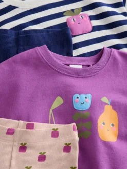 Paars - Sweatshirt Set van 4 stuks (3mnd-7jr)