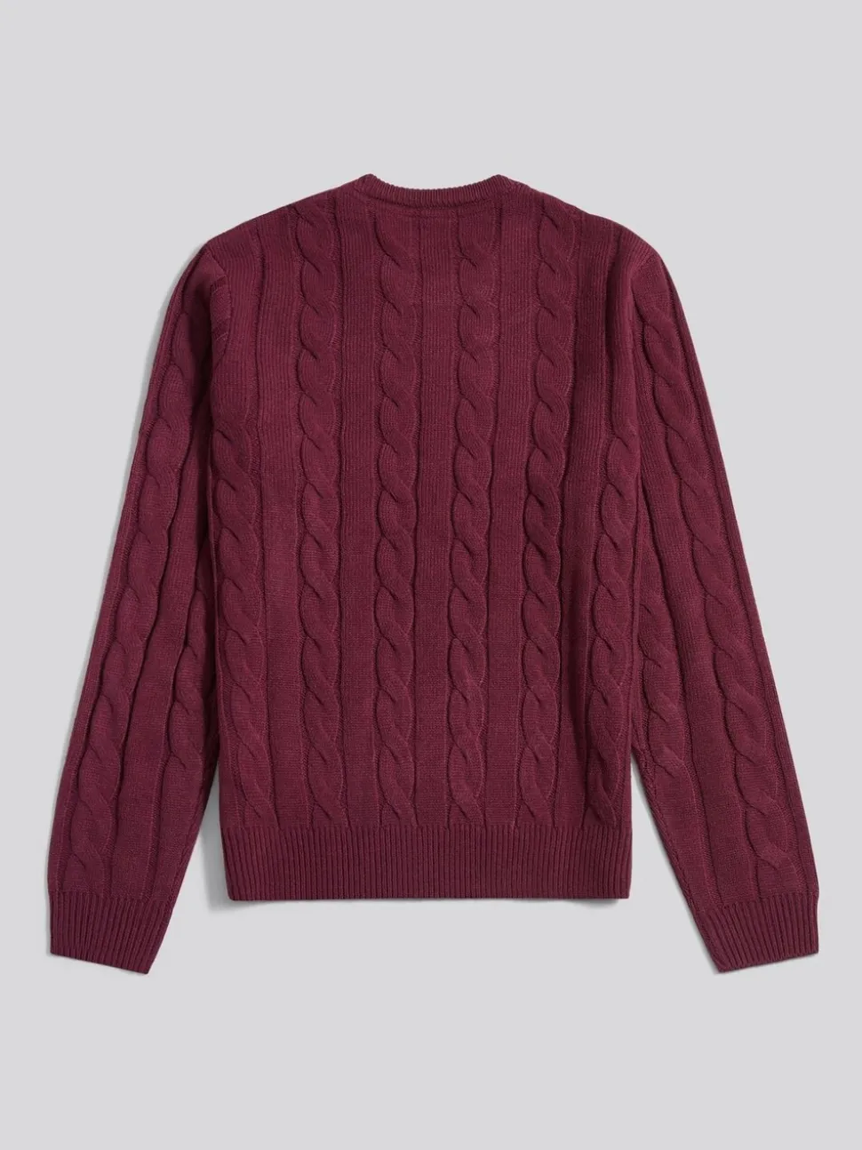 Paars - U.S. Polo Assn. Mens Cable Knit Crew Jumper