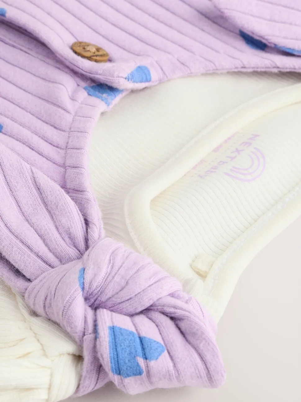 Paars hartjes - Baby Jersey Bretelbroeken en Bodysuit 2 Pieces Set (0mnd-2jr)