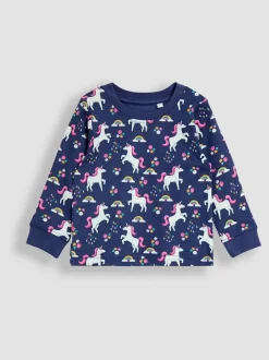 Paars met eenhoornprint - JoJo Maman Bébé Print Glow In The Dark Jersey Pyjamas