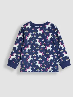 Paars met eenhoornprint - JoJo Maman Bébé Print Glow In The Dark Jersey Pyjamas