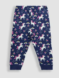 Paars met eenhoornprint - JoJo Maman Bébé Print Glow In The Dark Jersey Pyjamas