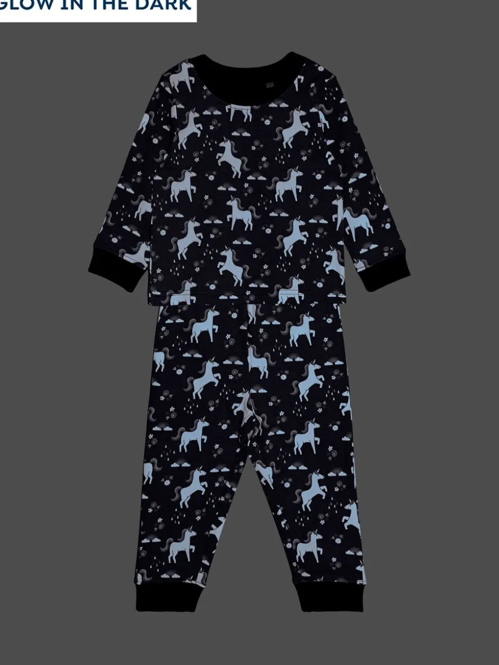 Paars met eenhoornprint - JoJo Maman Bébé Print Glow In The Dark Jersey Pyjamas