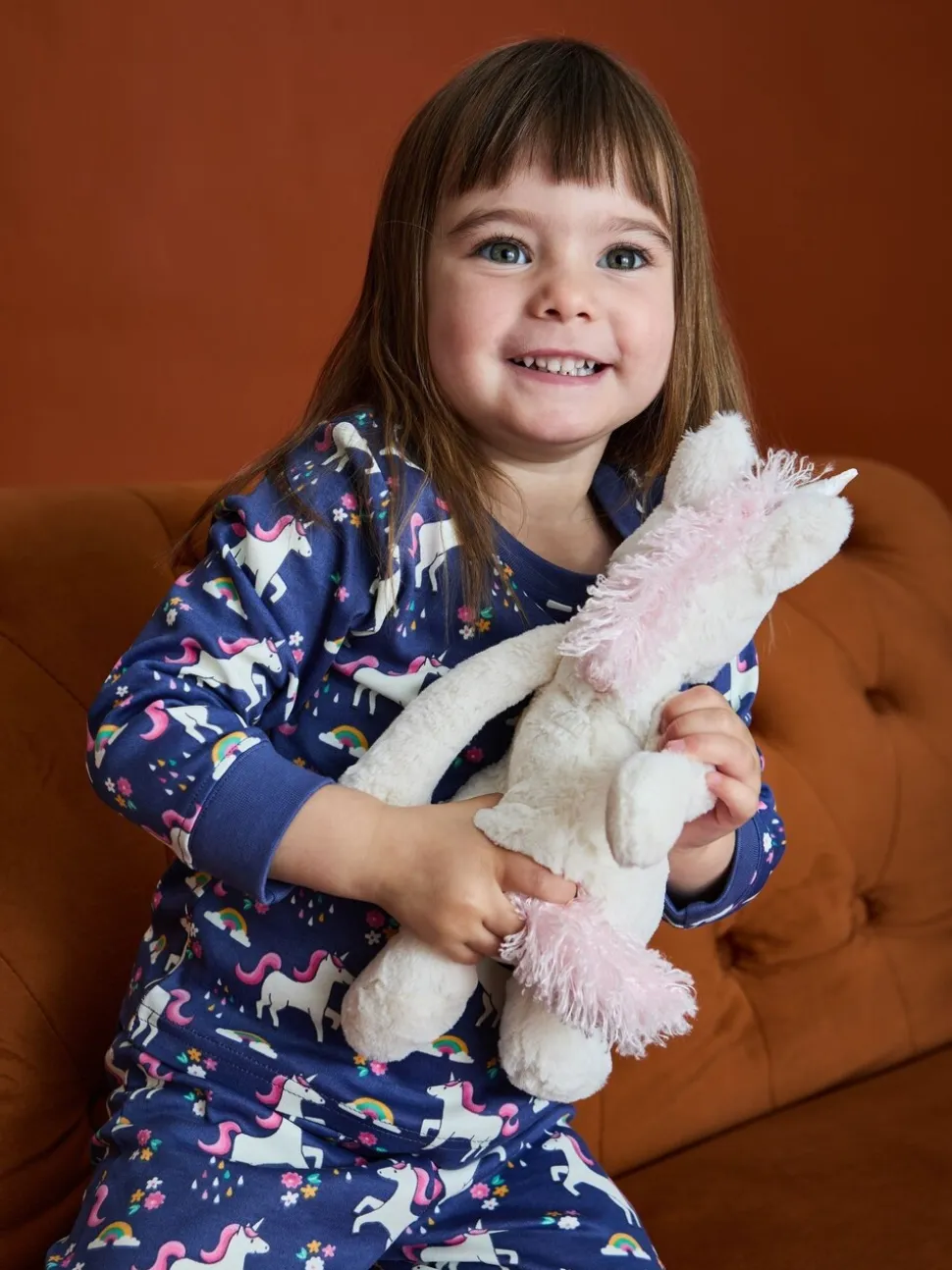Paars met eenhoornprint - JoJo Maman Bébé Print Glow In The Dark Jersey Pyjamas