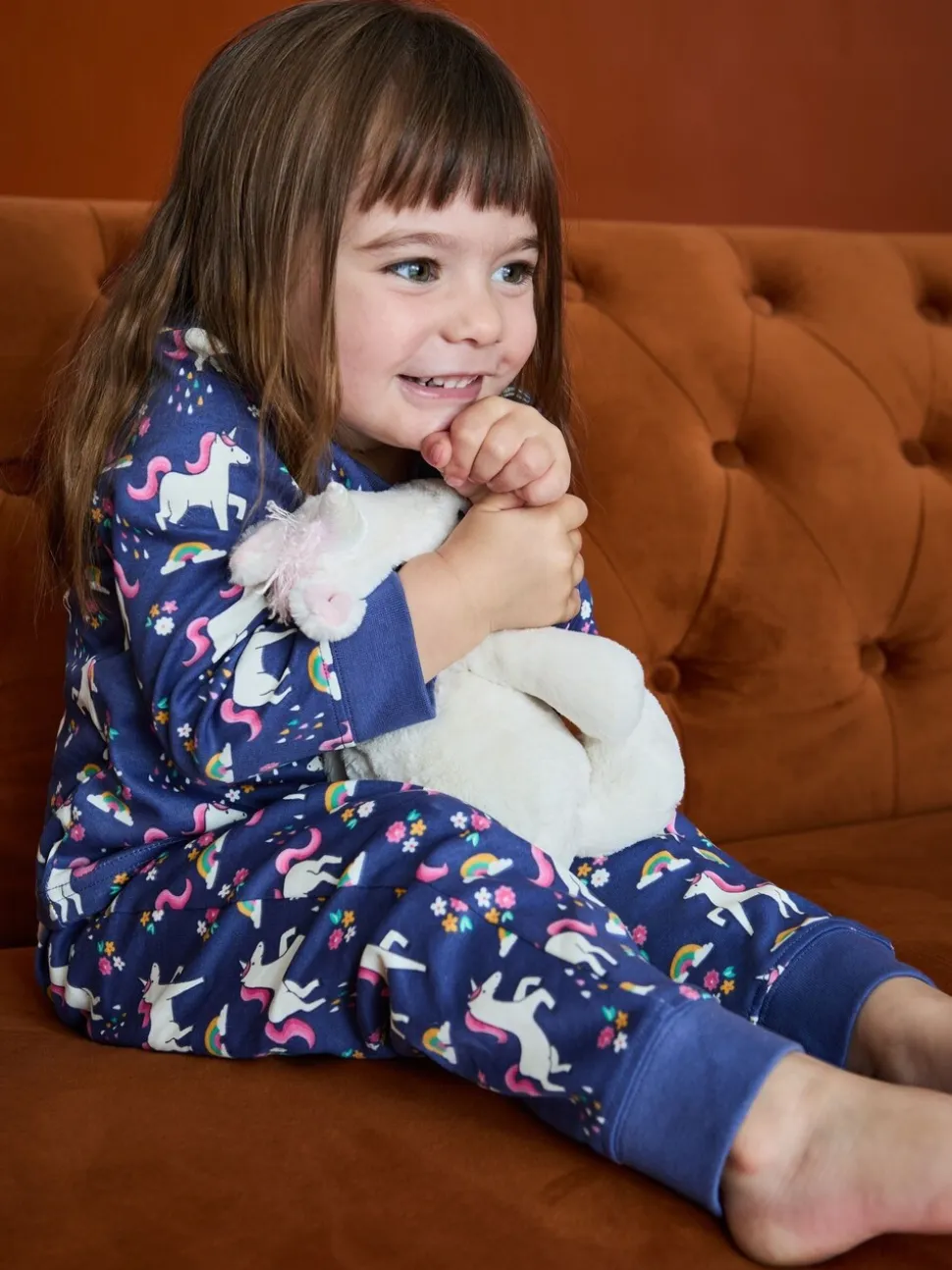 Paars met eenhoornprint - JoJo Maman Bébé Print Glow In The Dark Jersey Pyjamas