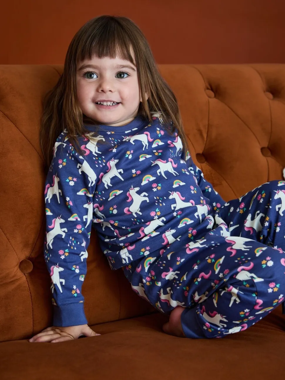 Paars met eenhoornprint - JoJo Maman Bébé Print Glow In The Dark Jersey Pyjamas