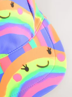 Paars met regenboog - Legionnairezwemhoed (3 mnd-10 jr)