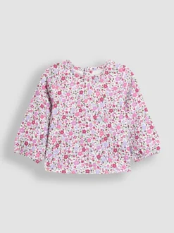 Paars met vlinderprint - JoJo Maman Bébé Appliqué Velour Dungarees & Top Set