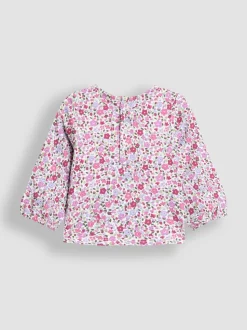 Paars met vlinderprint - JoJo Maman Bébé Appliqué Velour Dungarees & Top Set