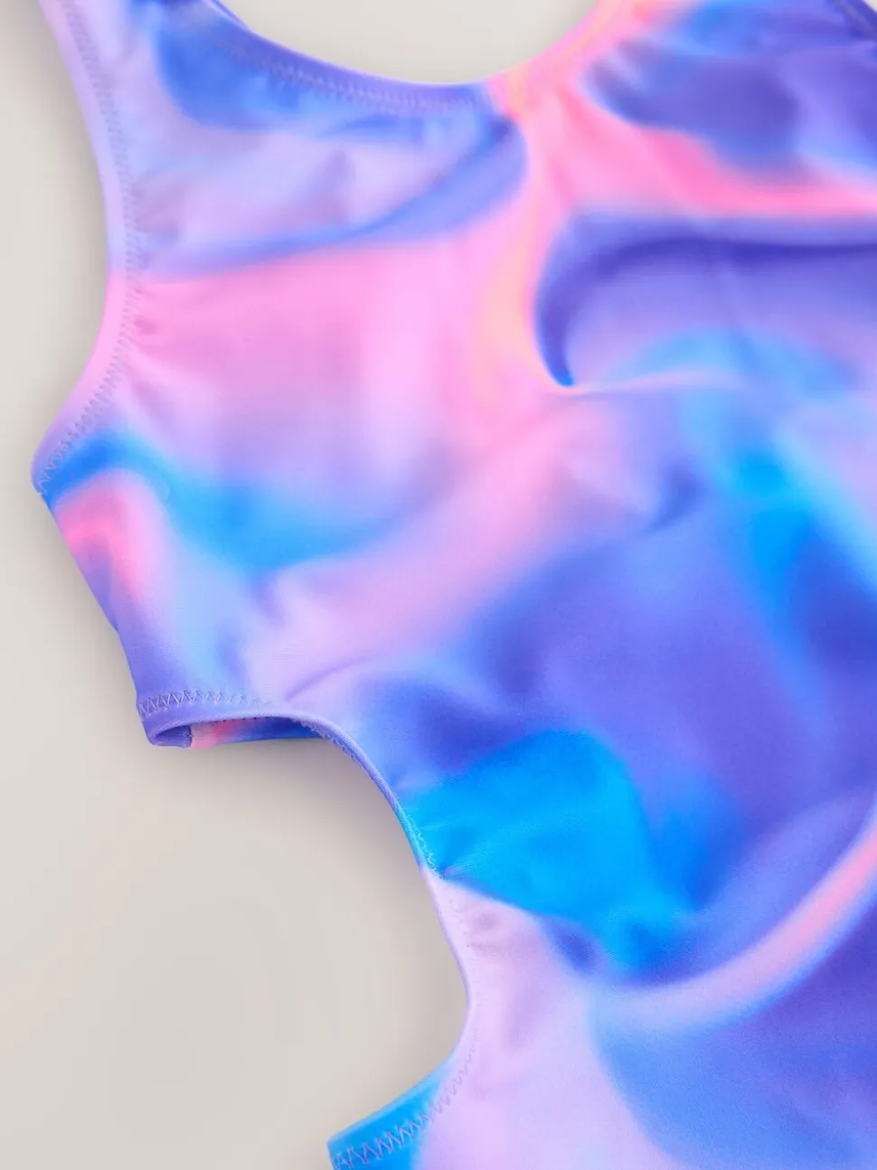 Paars tie-dye - Cutout Swimsuit (3-16yrs)