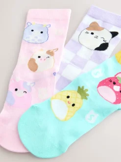 Paars/aqua - Cotton Rich Squishmallows Ankle Socks 3 Pack