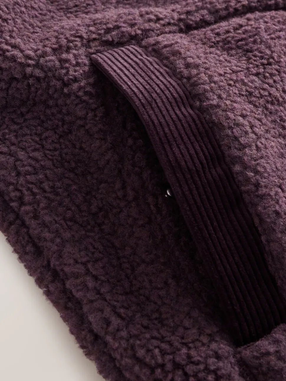 Paarsblauw - Cord Block Zip Through Funnel Fleece