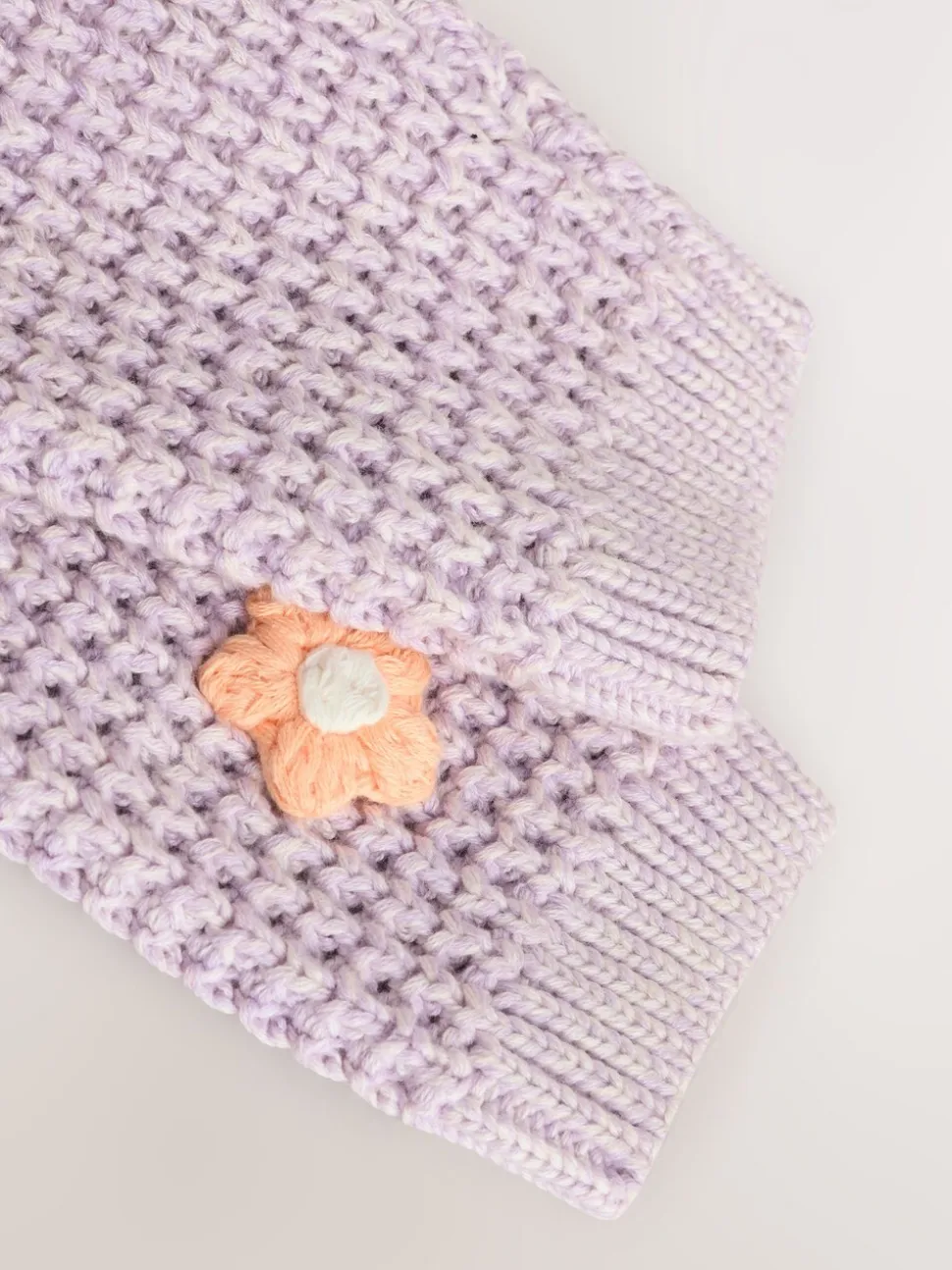 Paarse en abrikozenkleurige bloemen voor baby's - Geborduurd vest (0 mnd - 2 jr)