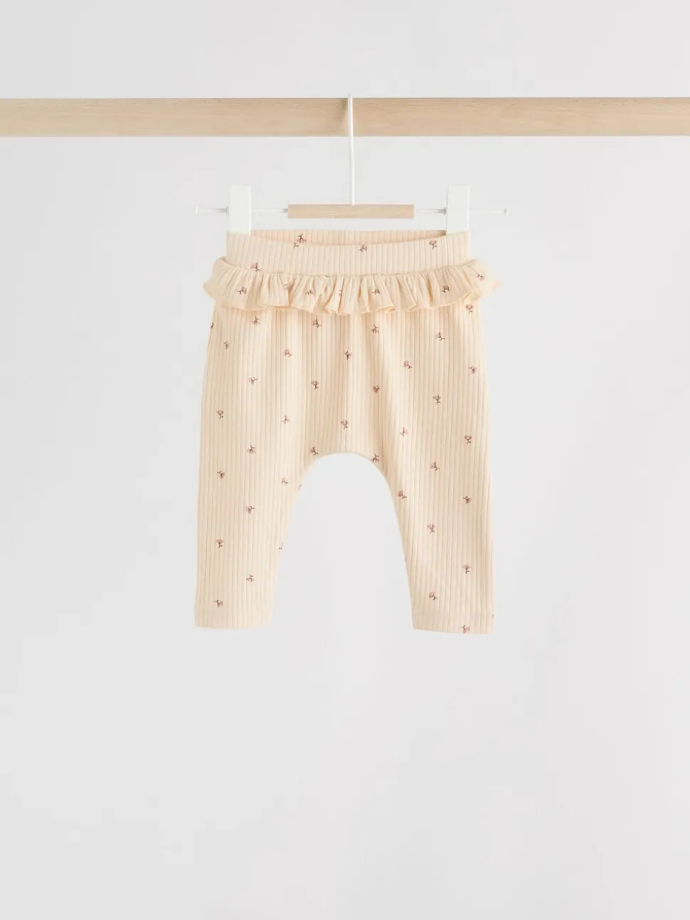 Paars/geel/crème met fijne print - Verpakking van 4 babyleggings (0 mnd -2 jr)
