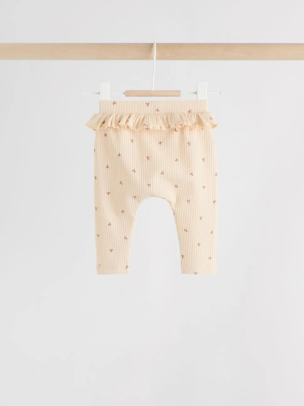 Paars/geel/crème met fijne print - Verpakking van 4 babyleggings (0 mnd -2 jr)