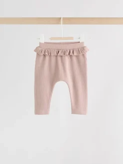 Paars/geel/crème met fijne print - Verpakking van 4 babyleggings (0 mnd -2 jr)