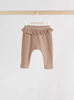 Paars/geel/crème met fijne print - Verpakking van 4 babyleggings (0 mnd -2 jr)