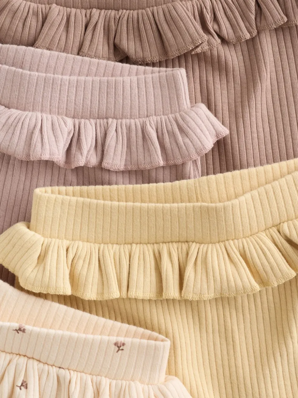 Paars/geel/crème met fijne print - Verpakking van 4 babyleggings (0 mnd -2 jr)