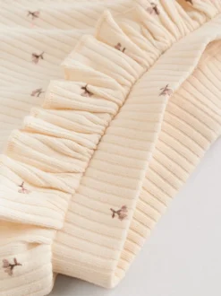 Paars/geel/crème met fijne print - Verpakking van 4 babyleggings (0 mnd -2 jr)