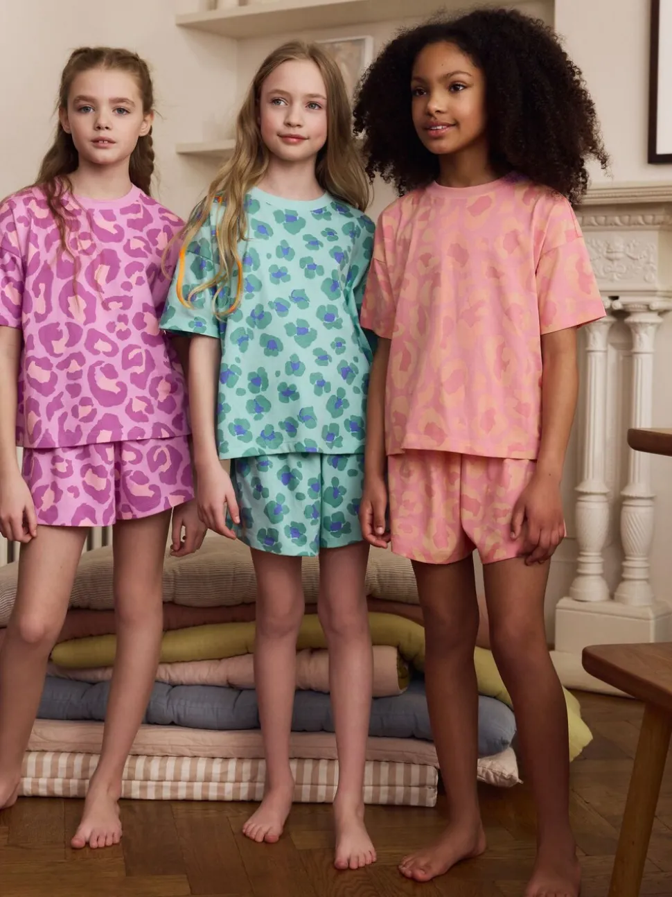 Paars/oranje - Set van 3 pyjama's (3-16 jr)