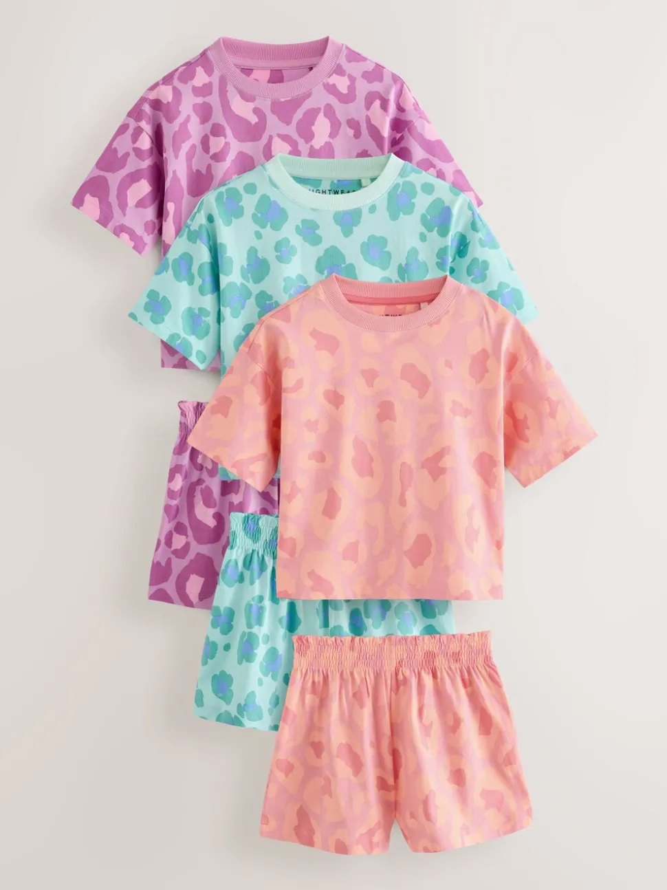 Paars/oranje - Set van 3 pyjama's (3-16 jr)