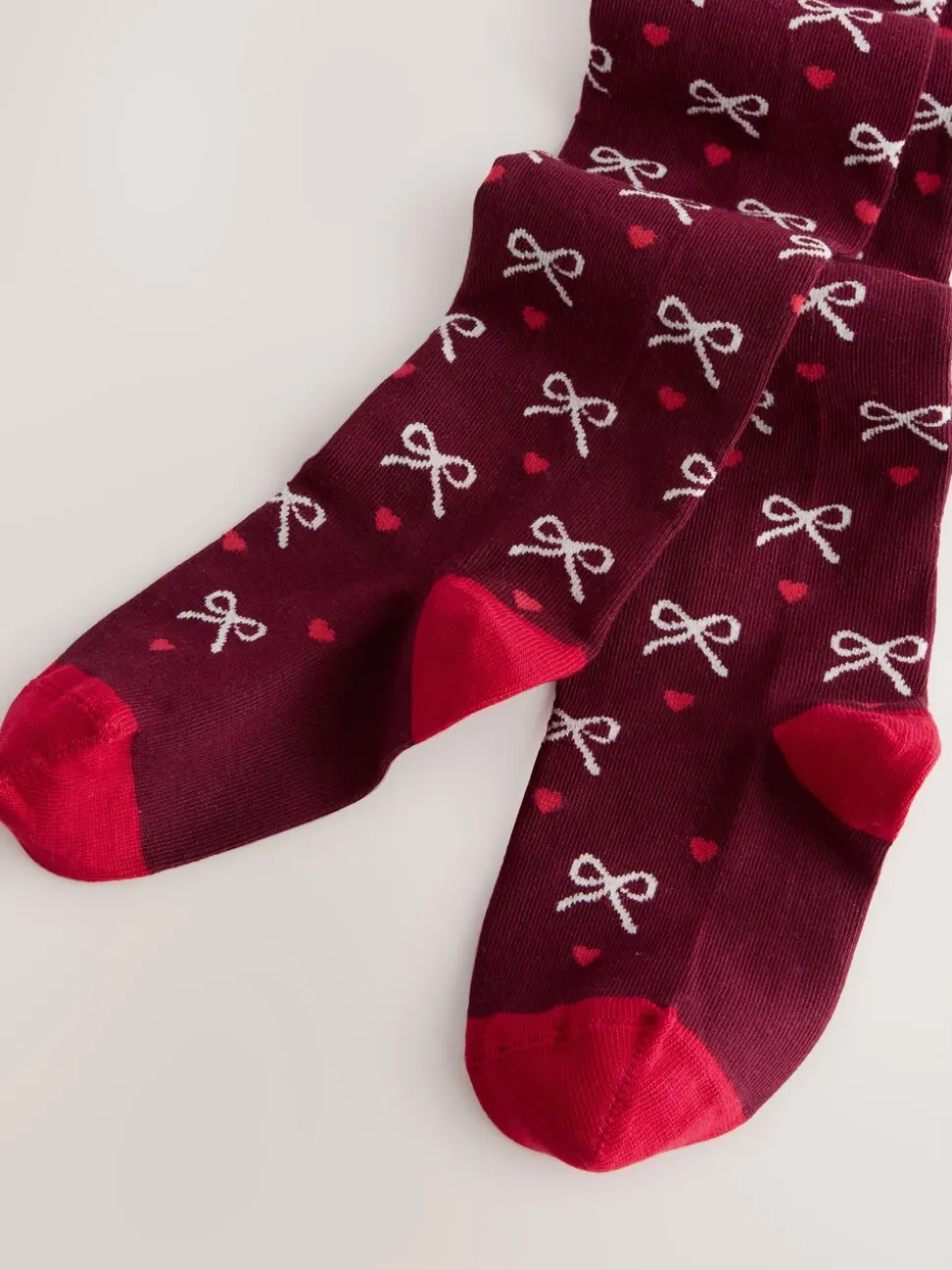 Paarsrood - Cotton Rich Bow Tights