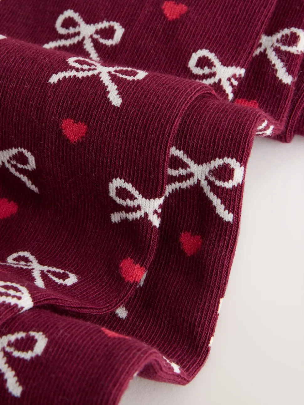 Paarsrood - Cotton Rich Bow Tights