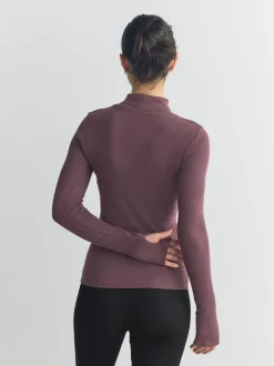Paarsrood - Thermal Maximum Warmth Cosy Ribbed Roll Neck Top