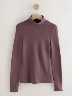 Paarsrood - Thermal Maximum Warmth Cosy Ribbed Roll Neck Top