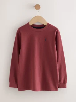 Paarsrood/bruin/marineblauw - Kleurblok T-shirts met lange mouwen 3 verpakking (3-16jr)