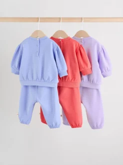 Paars/roze/blauw - Baby sweatshirt en joggingbroek 6 -delige set (0mnd -2jr)