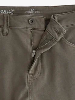 Paddenstoelbruin - Slim Fit - Comfortabele stretchjeans