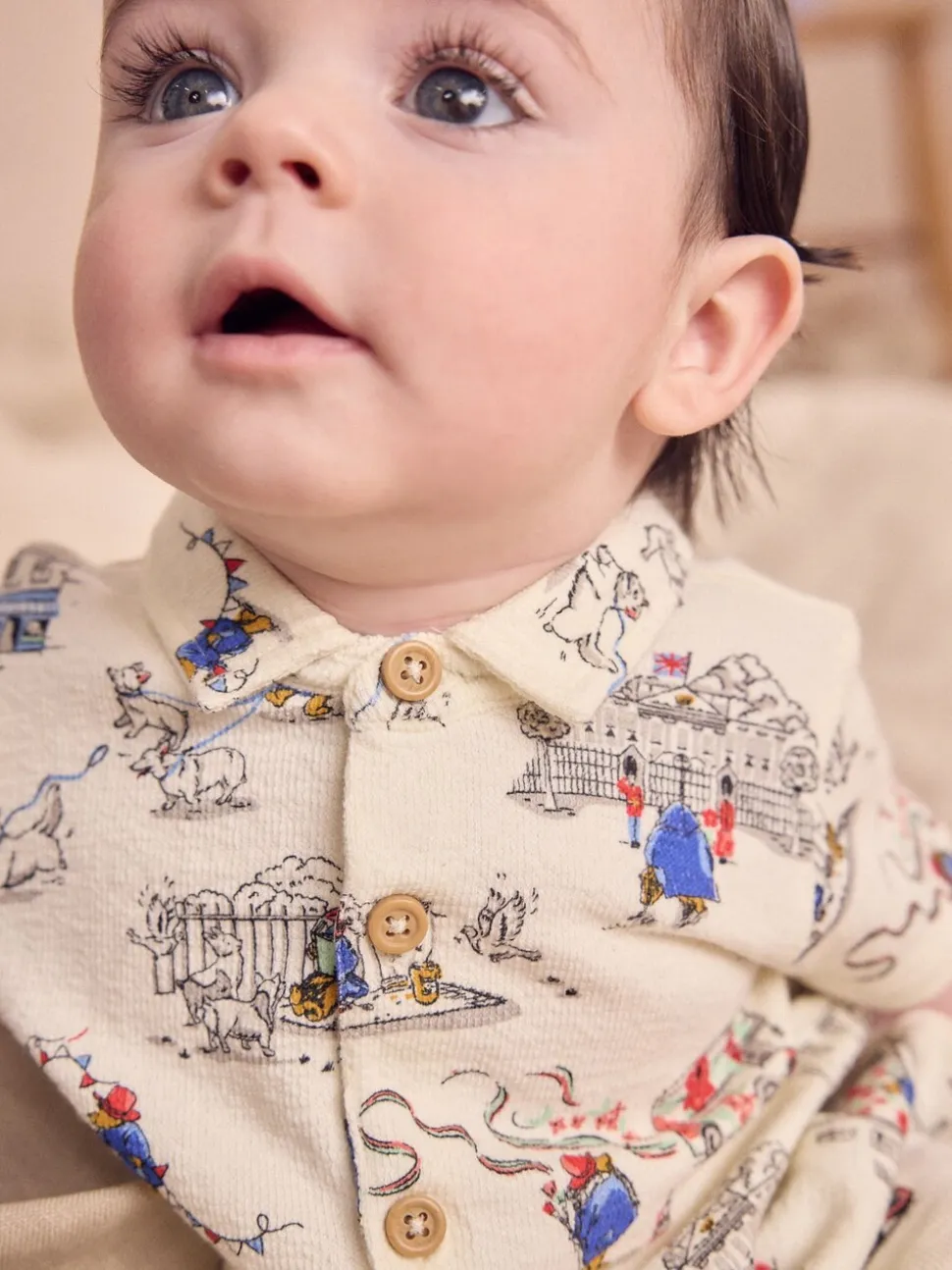 Paddington Bear Baby met kraagje - 100% katoenen Cath Kidston rompertje