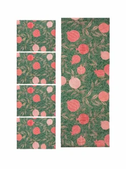 Paoletti - Set van 4 tafelplacemats en tafelloper in paarsrood