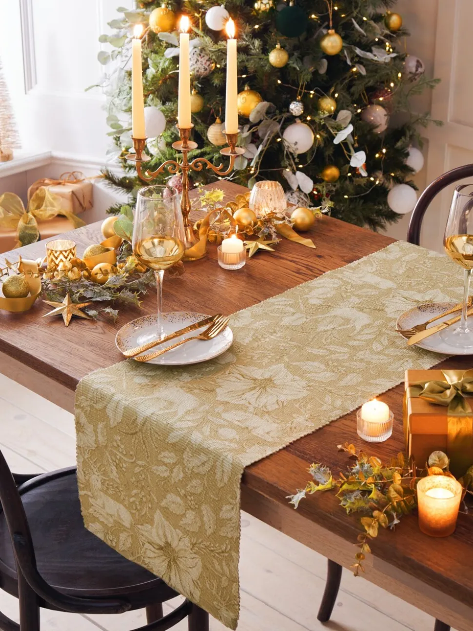 Paoletti kersttafelloper met hertprint