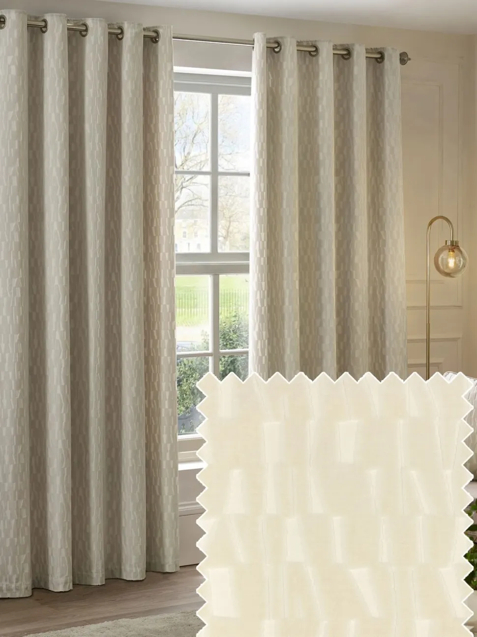 Paoletti Manhattan Velvet Eyelet Curtains