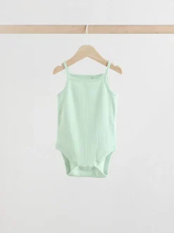 Pastel - 5 Pack Vest Pointelle Baby Bodysuits