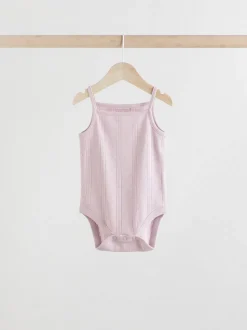 Pastel - 5 Pack Vest Pointelle Baby Bodysuits