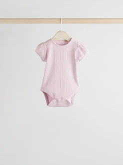 Pastel - 5 Pak Korte mouwen Pointelle Baby Bodysuits