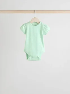 Pastel - 5 Pak Korte mouwen Pointelle Baby Bodysuits
