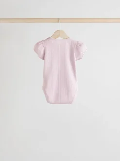 Pastel - 5 Pak Korte mouwen Pointelle Baby Bodysuits