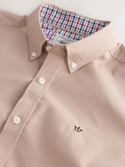 Pastel geel naturel - Oxford-stretchoverhemd met lange mouwen