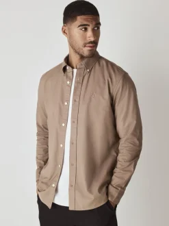 Pastel geel naturel - Slim Fit - Oxford-hemd met lange mouwen