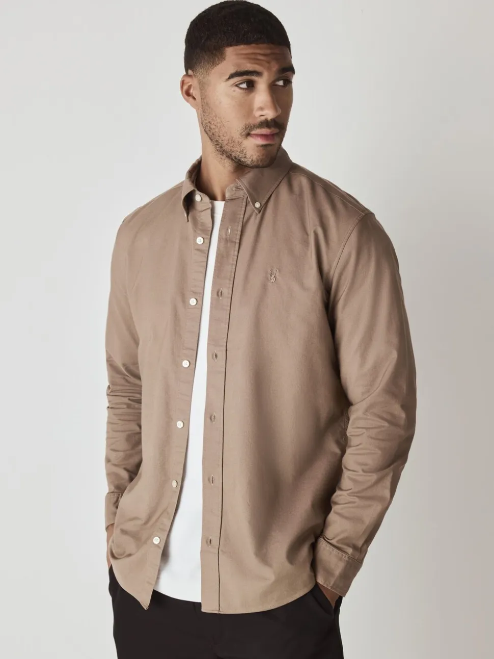 Pastel geel naturel - Slim Fit - Oxford-hemd met lange mouwen