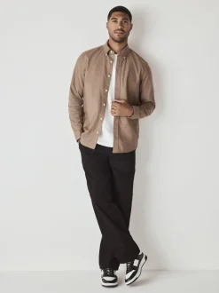 Pastel geel naturel - Slim Fit - Oxford-hemd met lange mouwen